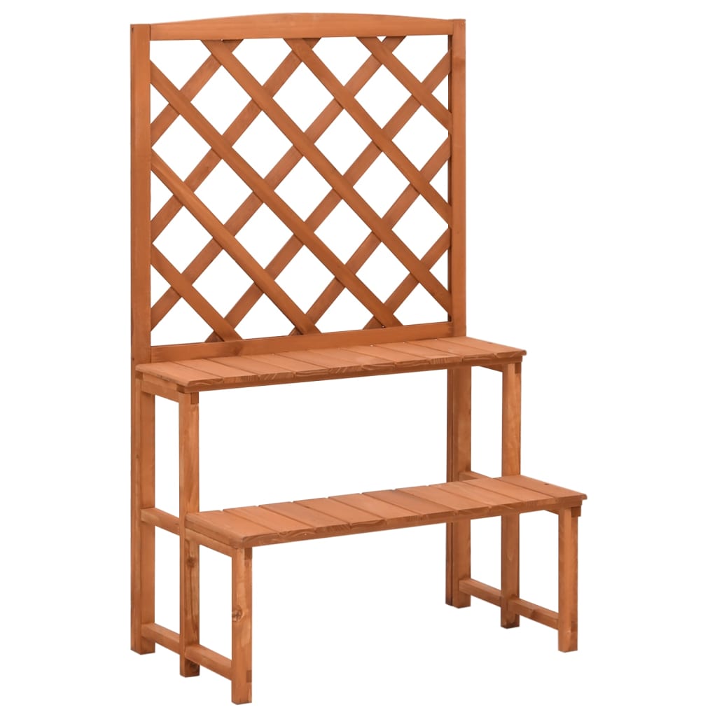 Solid Fir Wood Plant Stand with Trellis