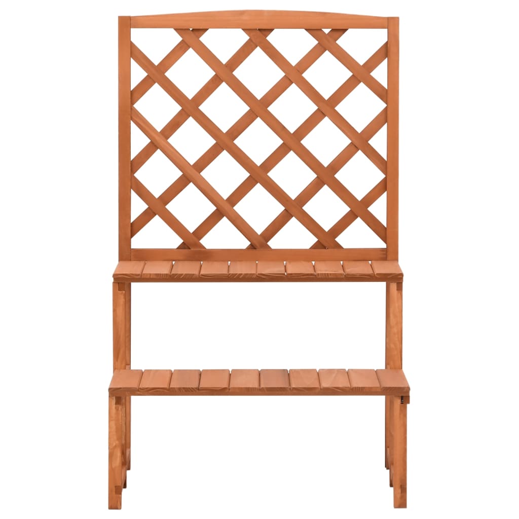 Solid Fir Wood Plant Stand with Trellis