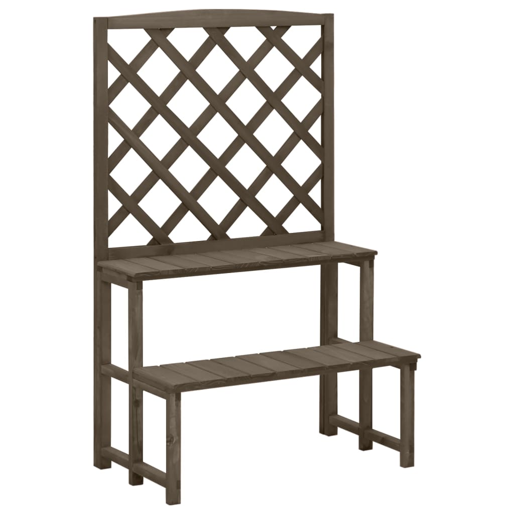 Solid Fir Wood Plant Stand with Trellis